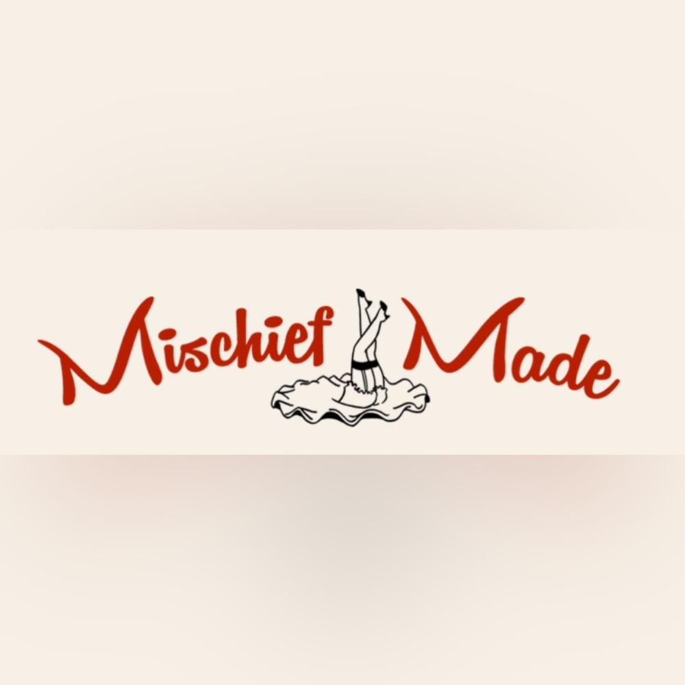Mischief Made Ringer Tee - Cream and Maroon